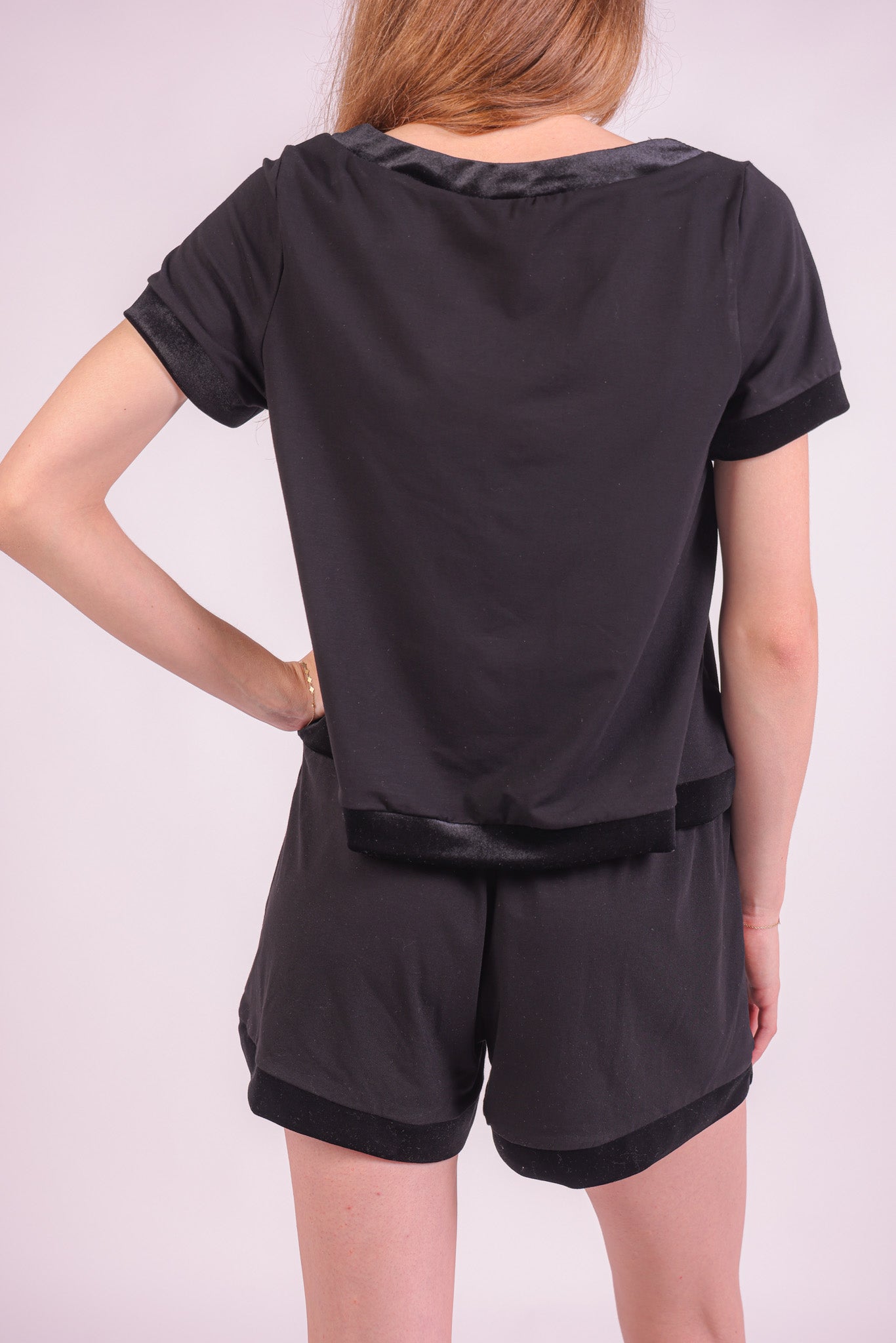 Velvet Dreams Pyjama Set - Black