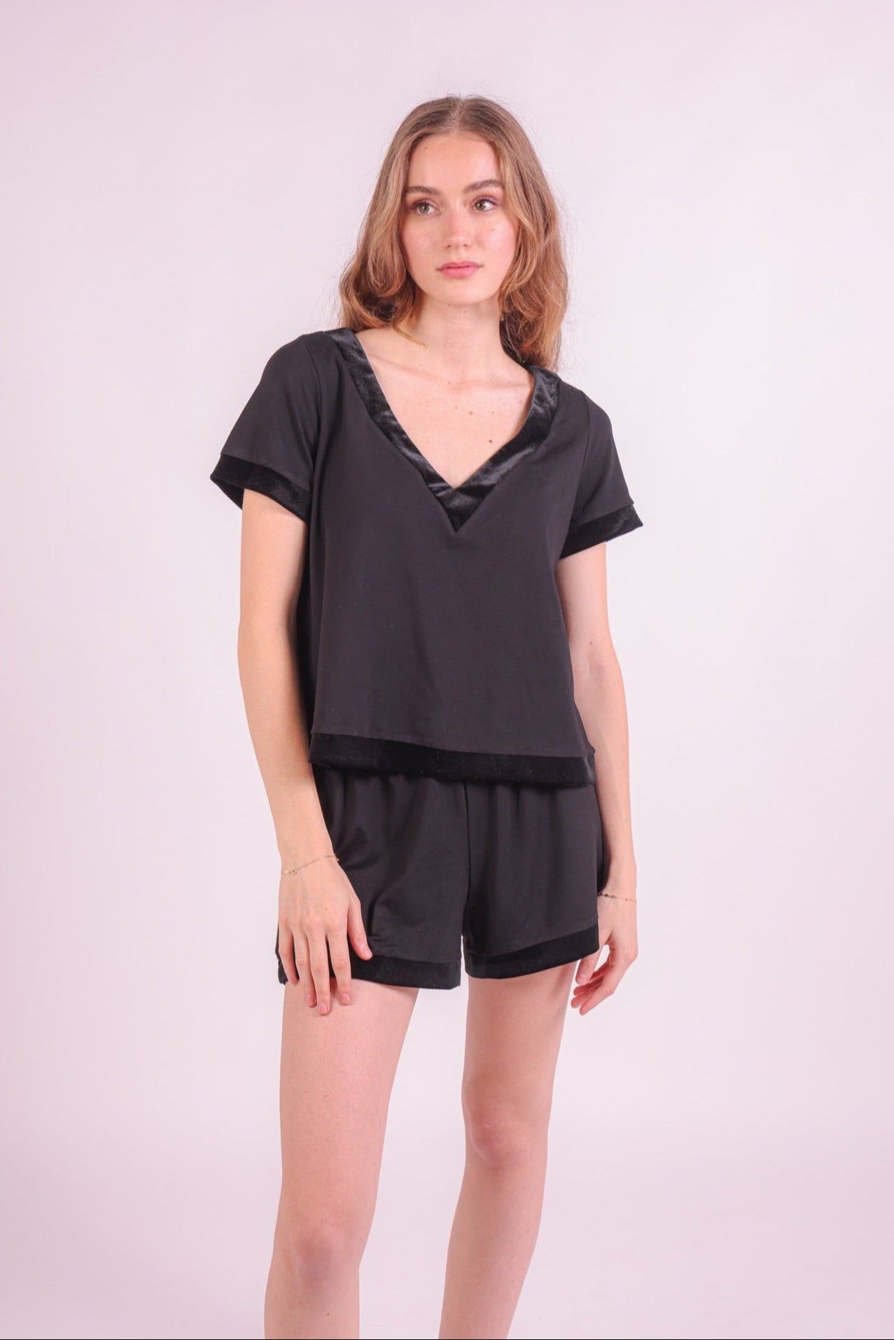 Velvet Dreams Pyjama Set - Black