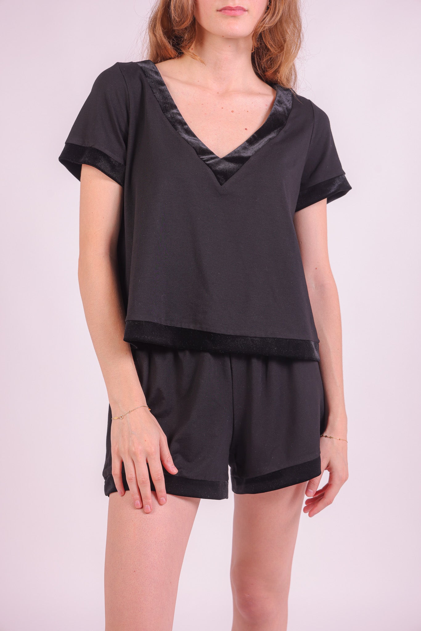 Velvet Dreams Pyjama Set - Black