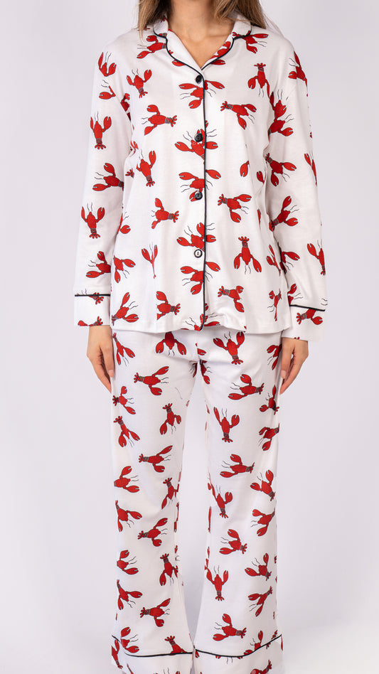 Print Parade Long Sleeve Pyjama Set - Lobster