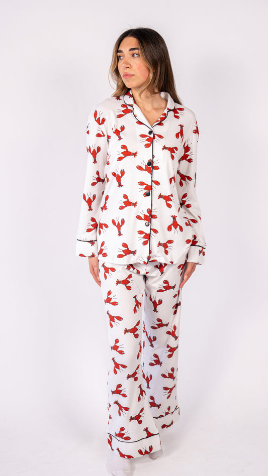 Print Parade Long Sleeve Pyjama Set - Lobster