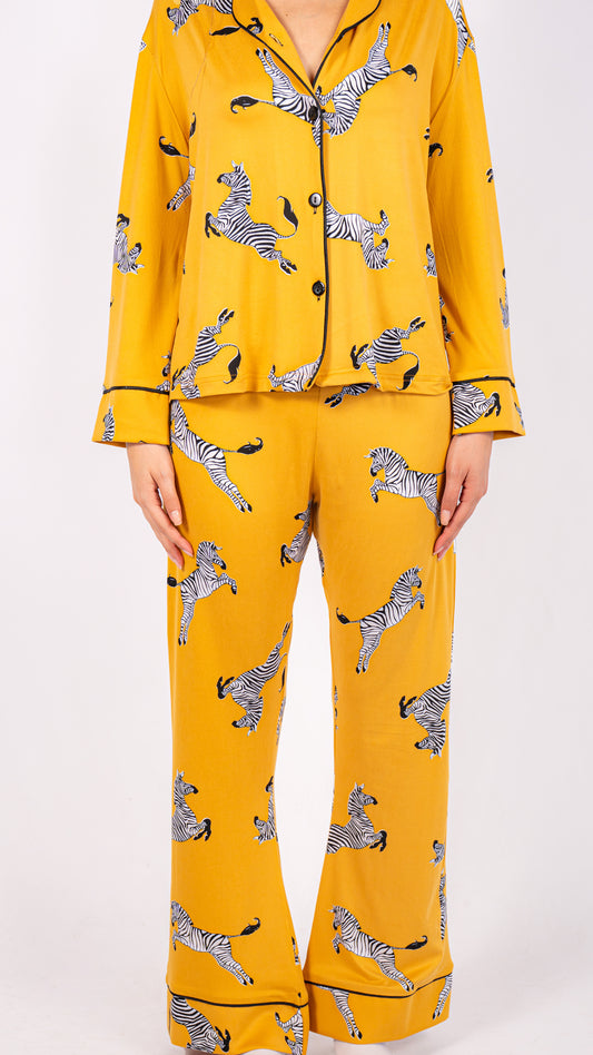 Print Parade Long Sleeve Pyjama Set - Zebra