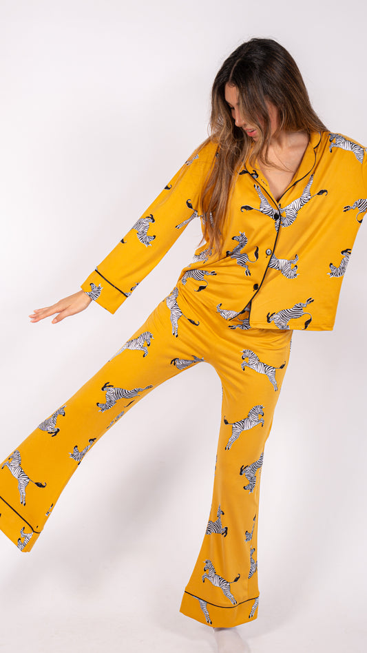 Print Parade Long Sleeve Pyjama Set - Zebra