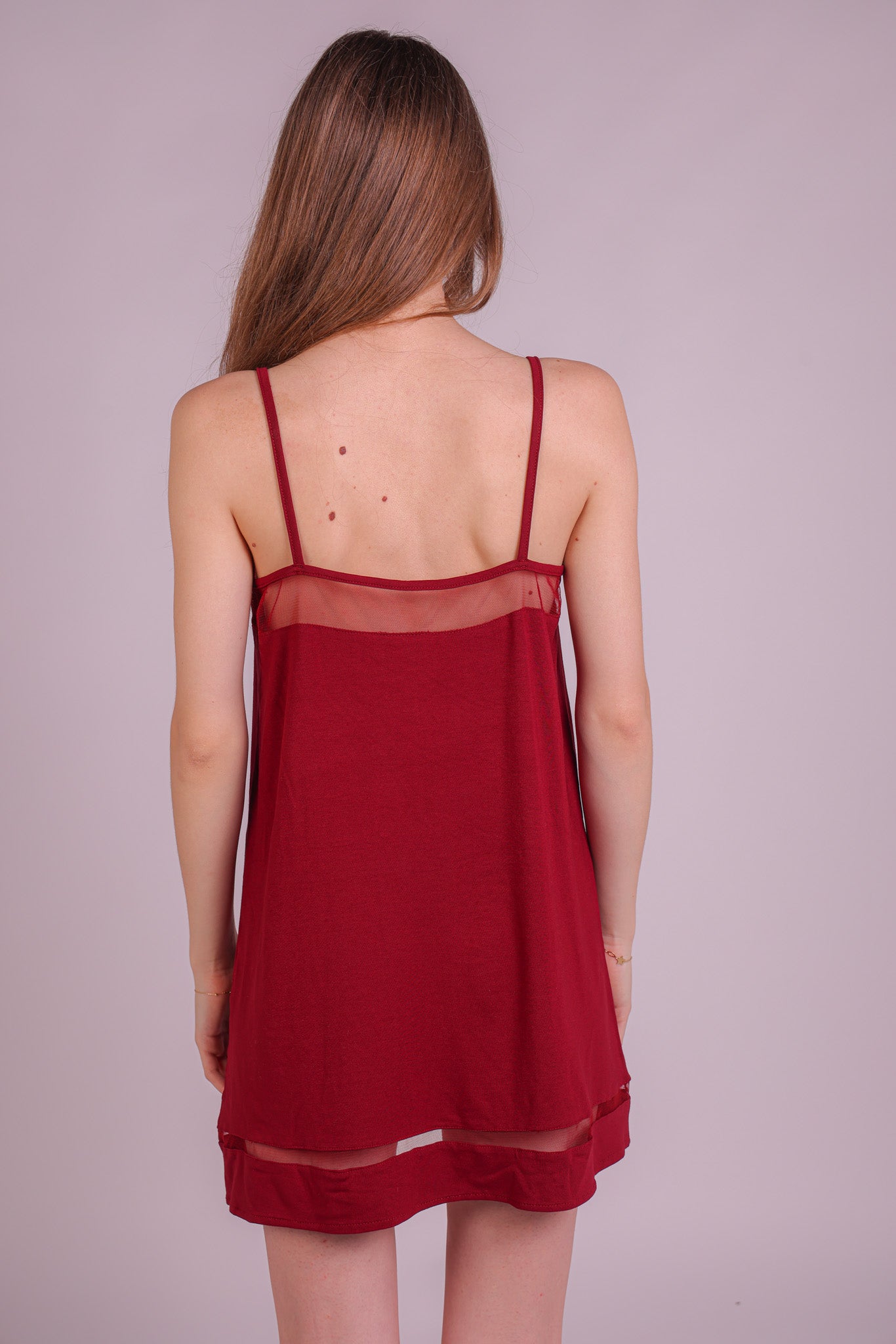 Tulle Stories Nightdress - Burgundy