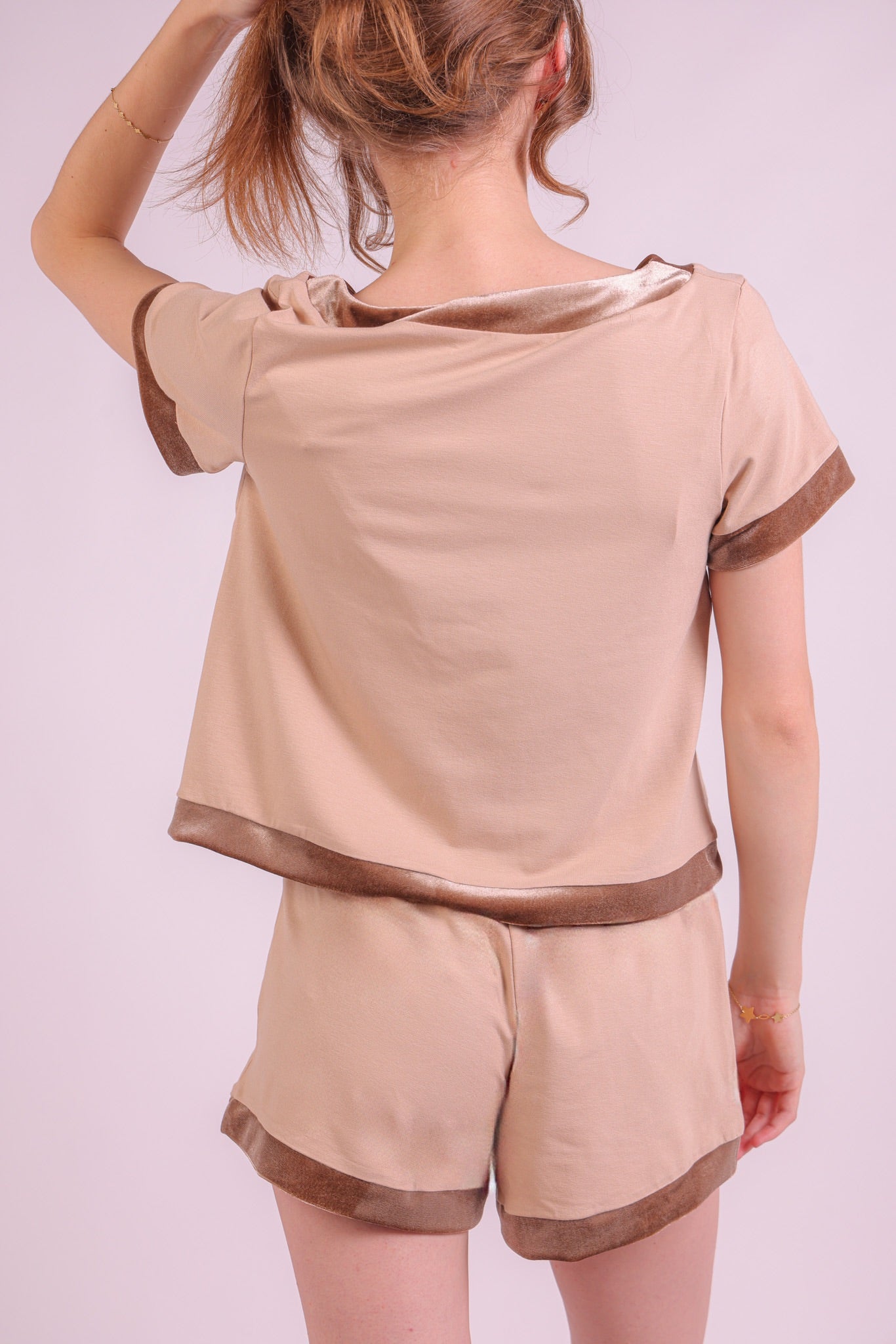 Velvet Dreams Pyjama Set - Nude