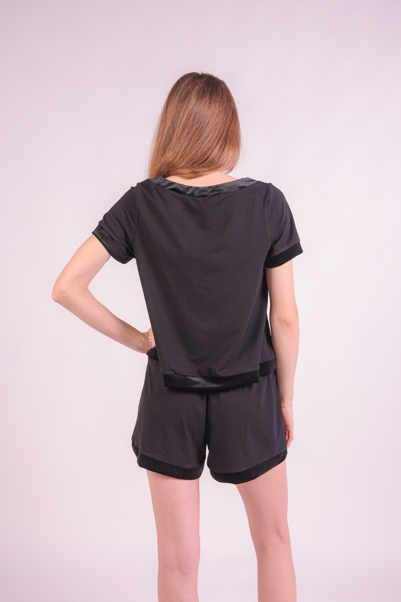 Velvet Dreams Pyjama Set - Black